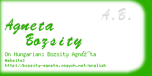 agneta bozsity business card